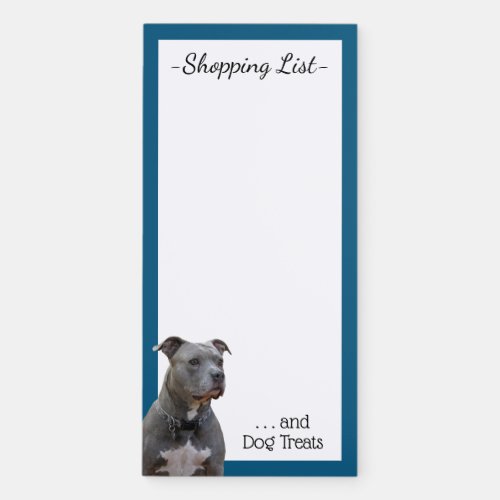 Pitbull Dog Treat Shopping List Magnetic Notepad