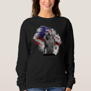 Pitbull Dog With American Flag Usa Independence Da Sweatshirt