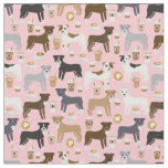 Pitbull dogs coffee lover pink fabric