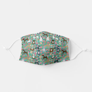 Pitbull Dogs Vintage Florals Cloth Face Mask Zazzle Com