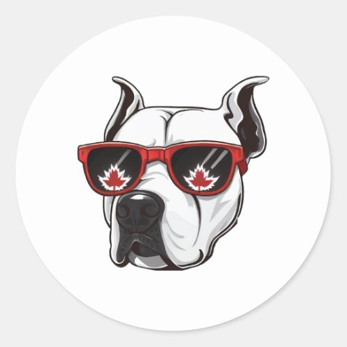 Pitbull Drawing Classic Round Sticker