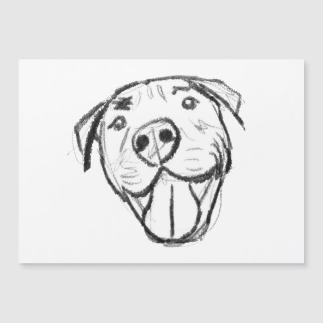 pitbull drawing simple dog lovers black white (Front)