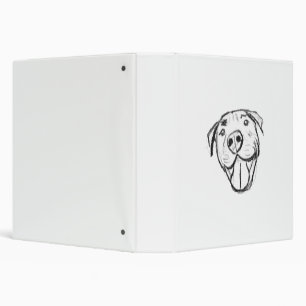 pitbull drawing simple dog lovers black white 3 ring binder