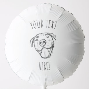 pitbull drawing simple dog lovers black white balloon