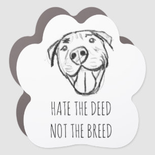 pitbull drawing simple dog lovers black white car magnet