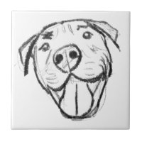 pitbull drawing simple dog lovers black white