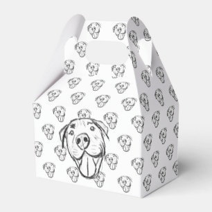 pitbull drawing simple dog lovers black white favor boxes