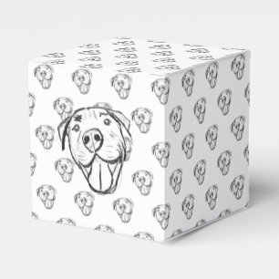 pitbull drawing simple dog lovers black white favor boxes