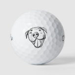 pitbull drawing simple dog lovers black white golf balls