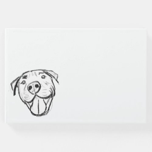 pitbull drawing simple dog lovers black white guest book