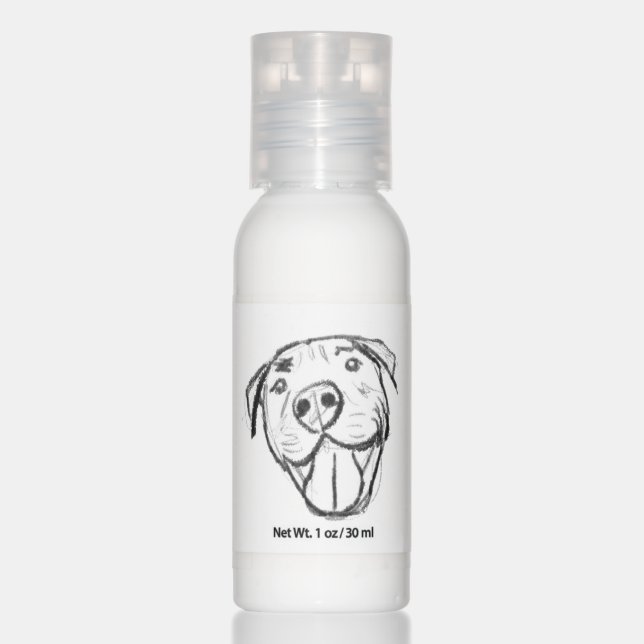 pitbull drawing simple dog lovers black white hand lotion (Front)
