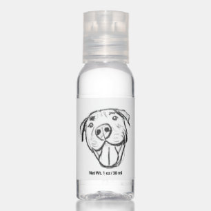 pitbull drawing simple dog lovers black white hand sanitizer
