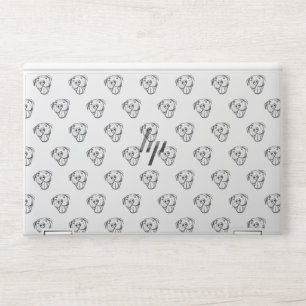pitbull drawing simple dog lovers black white HP laptop skin