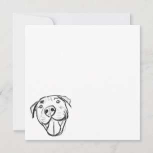 pitbull drawing simple dog lovers black white invitation