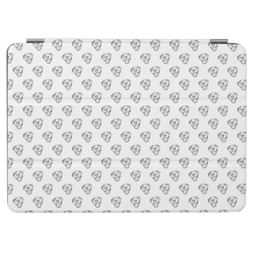 pitbull drawing simple dog lovers black white iPad air cover