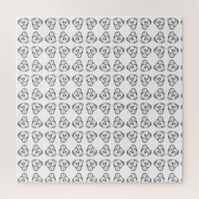 pitbull drawing simple dog lovers black white jigsaw puzzle (Vertical)