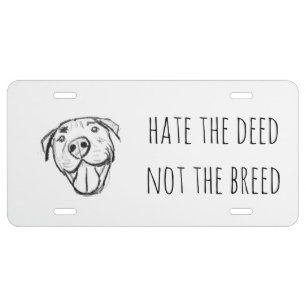 pitbull drawing simple dog lovers black white license plate