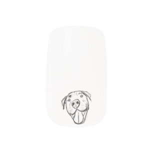 pitbull drawing simple dog lovers black white minx nail art