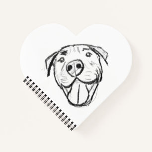 pitbull drawing simple dog lovers black white notebook