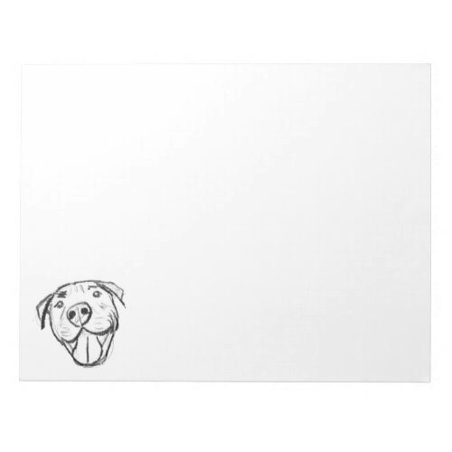 pitbull drawing simple dog lovers black white notepad