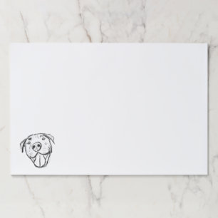 pitbull drawing simple dog lovers black white paper pad