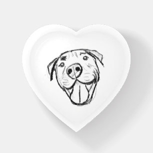 pitbull drawing simple dog lovers black white paperweight