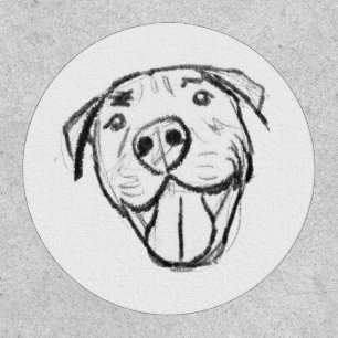 pitbull drawing simple dog lovers black white patch