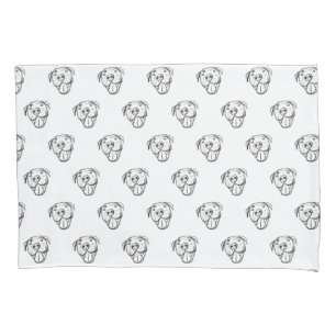 pitbull drawing simple dog lovers black white pillow case