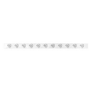 pitbull drawing simple dog lovers black white satin ribbon
