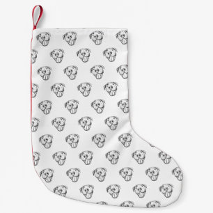 pitbull drawing simple dog lovers black white small christmas stocking