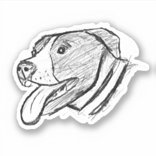 pitbull drawing simple dog lovers black white stic sticker