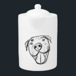 pitbull drawing simple dog lovers black white teapot<br><div class="desc">Simple black and white digital drawing of a Pitbull. Perfect for the Pitbull or dog lover!</div>