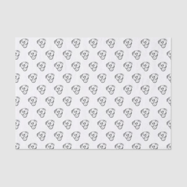 pitbull drawing simple dog lovers black white tissue paper (Front)