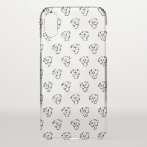 pitbull drawing simple dog lovers black white iPhone x case