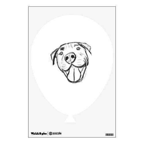 pitbull drawing simple dog lovers black white wall decal