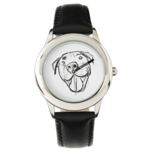 pitbull drawing simple dog lovers black white watch
