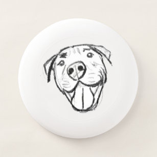 pitbull drawing simple dog lovers black white Wham-O frisbee