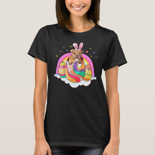 Pitbull Easter Bunny Dog Eggs Rainbow Funny T-Shirt