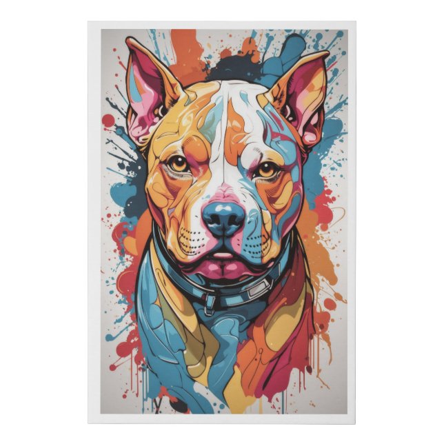 Pitbull Faux Canvas Print (Front)