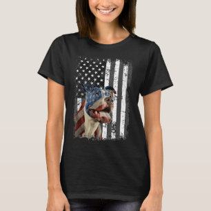 Pitbull Flag America American Flag Pitbull Dogs Us T-Shirt