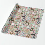 Pitbull Floral Gift wrap - pitbull gift wrap,