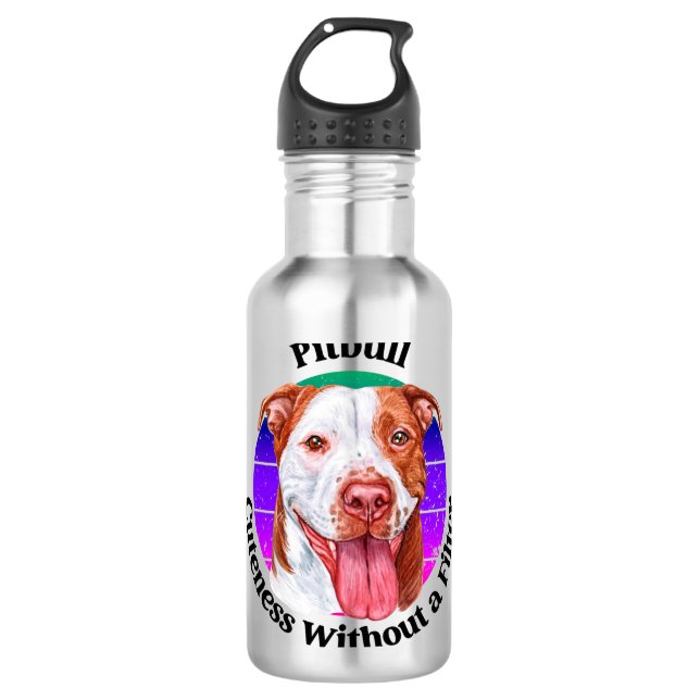 Pitbull funny quote stainless steel water bottle (Front)