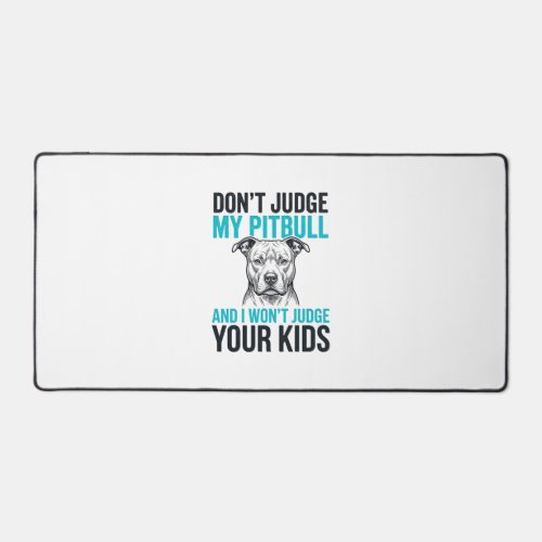 Pitbull Funny Quote Vintage Engraving Dog Design_1 Desk Mat