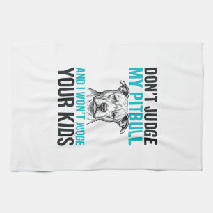 Pitbull Funny Quote Vintage Engraving Dog Design_1 Kitchen Towel