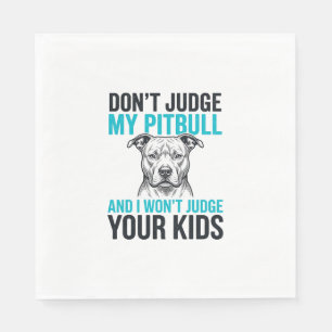 Pitbull Funny Quote Vintage Engraving Dog Design_1 Napkins