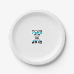 Pitbull Funny Quote Vintage Engraving Dog Design_1 Paper Plates