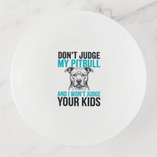 Pitbull Funny Quote Vintage Engraving Dog Design_1 Trinket Tray