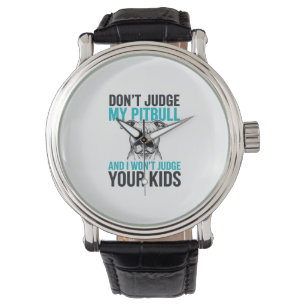 Pitbull Funny Quote Vintage Engraving Dog Design_1 Watch