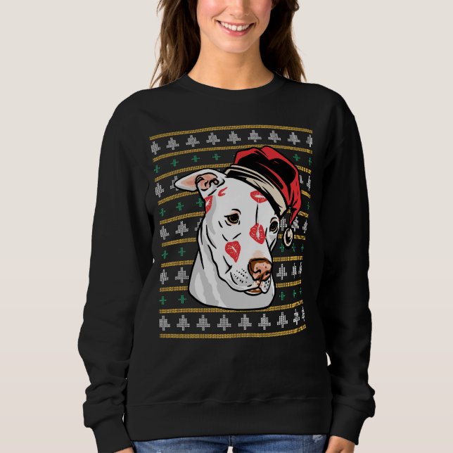 Pitbull Funny Ugly Christmas Sweater (Front)