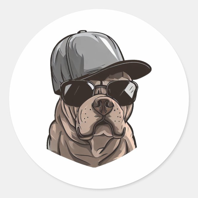 Pitbull Gangster Classic Round Sticker (Front)